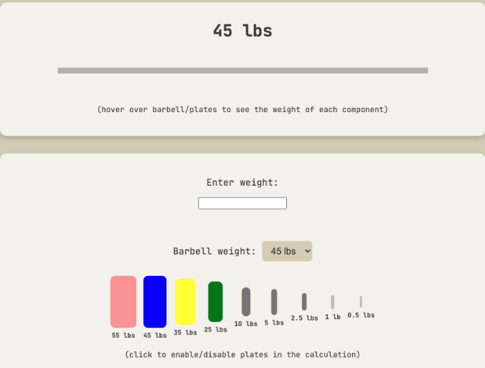 Image of the barbell calculator